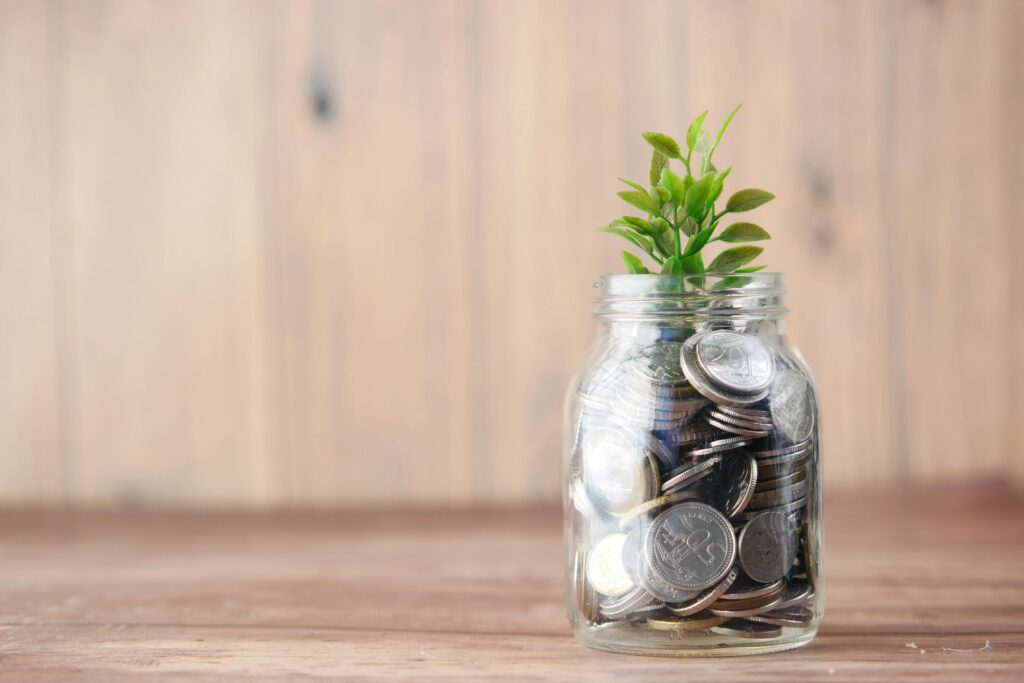 An image of a Jar containing coins.